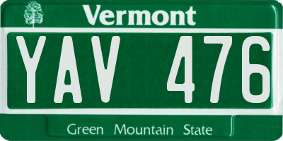 VT license plate YAV476