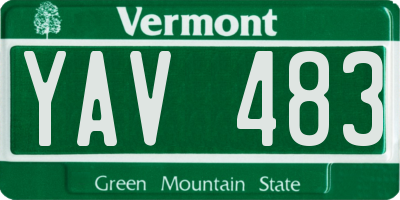 VT license plate YAV483