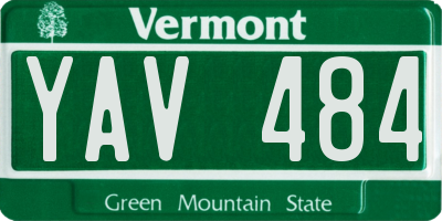 VT license plate YAV484