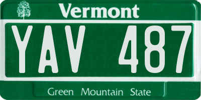 VT license plate YAV487