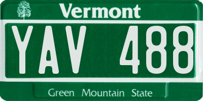VT license plate YAV488