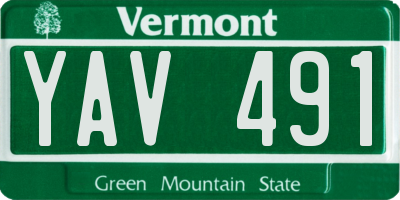 VT license plate YAV491