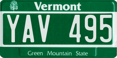 VT license plate YAV495