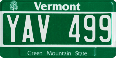 VT license plate YAV499