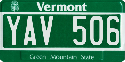 VT license plate YAV506