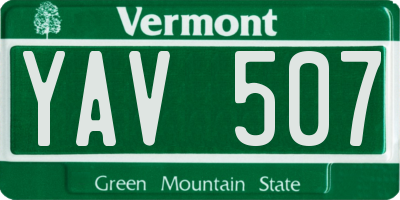 VT license plate YAV507