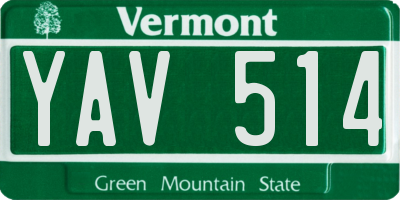 VT license plate YAV514