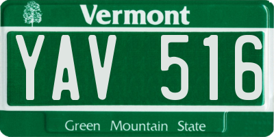 VT license plate YAV516