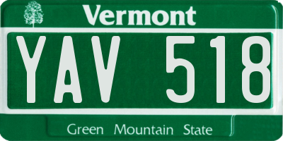 VT license plate YAV518