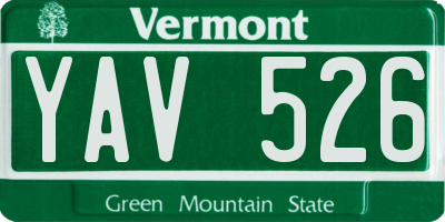 VT license plate YAV526