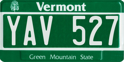 VT license plate YAV527