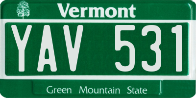 VT license plate YAV531