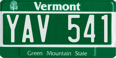 VT license plate YAV541