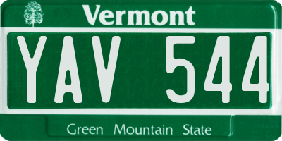 VT license plate YAV544