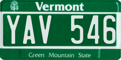 VT license plate YAV546