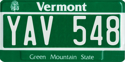 VT license plate YAV548