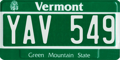 VT license plate YAV549