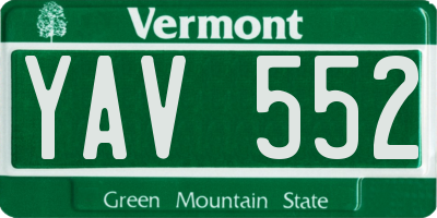 VT license plate YAV552