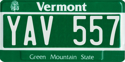 VT license plate YAV557