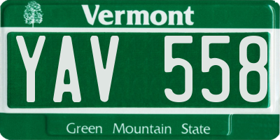 VT license plate YAV558