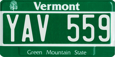 VT license plate YAV559
