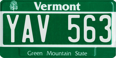VT license plate YAV563