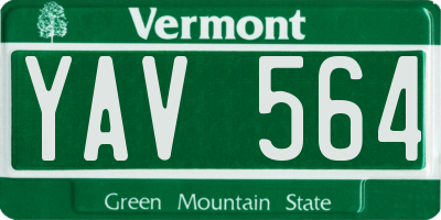 VT license plate YAV564