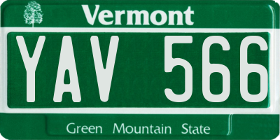 VT license plate YAV566