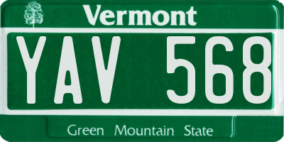 VT license plate YAV568