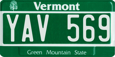VT license plate YAV569
