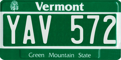 VT license plate YAV572