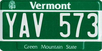 VT license plate YAV573