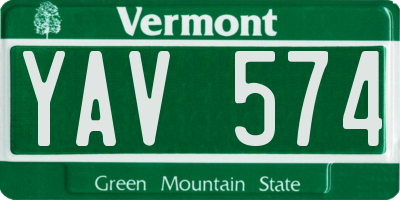 VT license plate YAV574