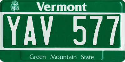 VT license plate YAV577