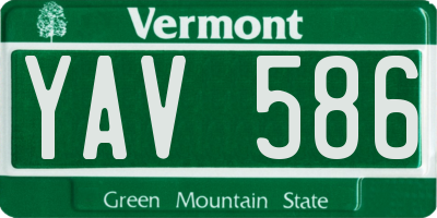 VT license plate YAV586