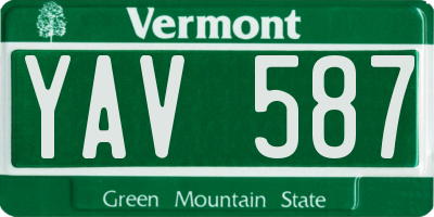 VT license plate YAV587