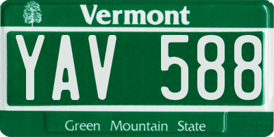 VT license plate YAV588