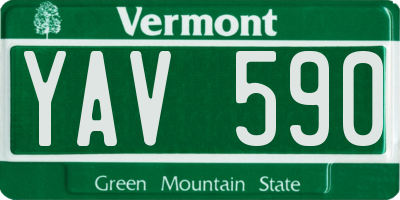 VT license plate YAV590