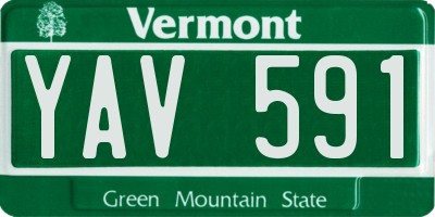 VT license plate YAV591