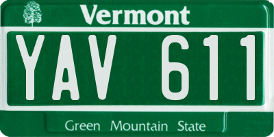 VT license plate YAV611
