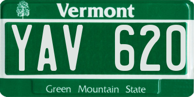 VT license plate YAV620