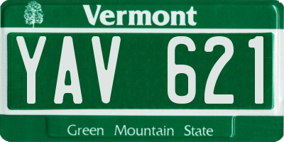 VT license plate YAV621