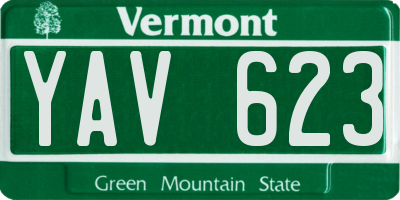VT license plate YAV623