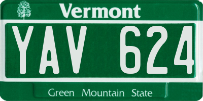 VT license plate YAV624