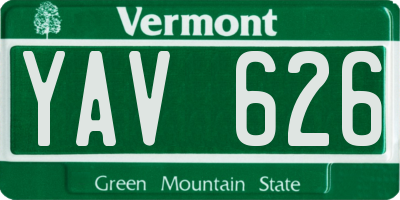 VT license plate YAV626