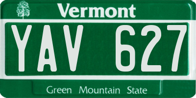 VT license plate YAV627