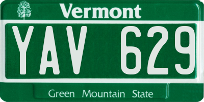 VT license plate YAV629