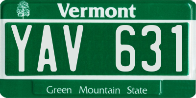 VT license plate YAV631