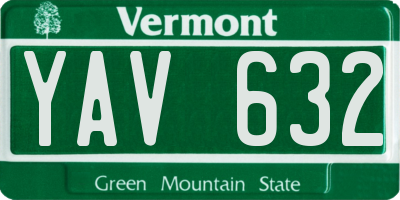 VT license plate YAV632