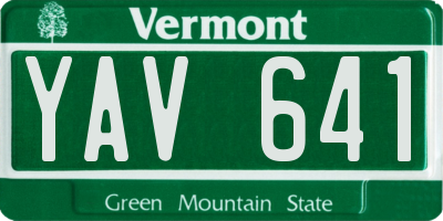 VT license plate YAV641